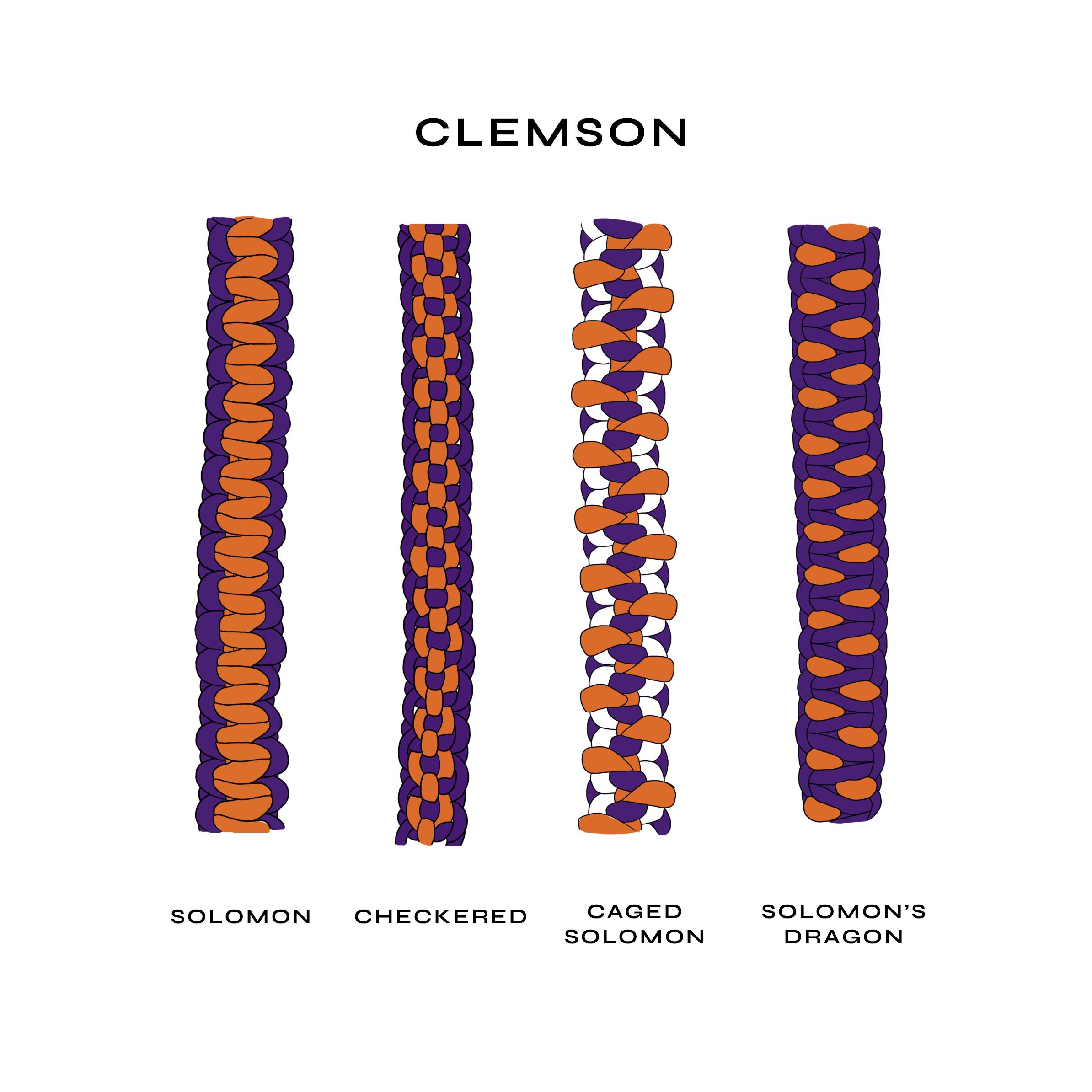 Handwoven straps in vibrant sports team colors, perfect for personalizing bags.