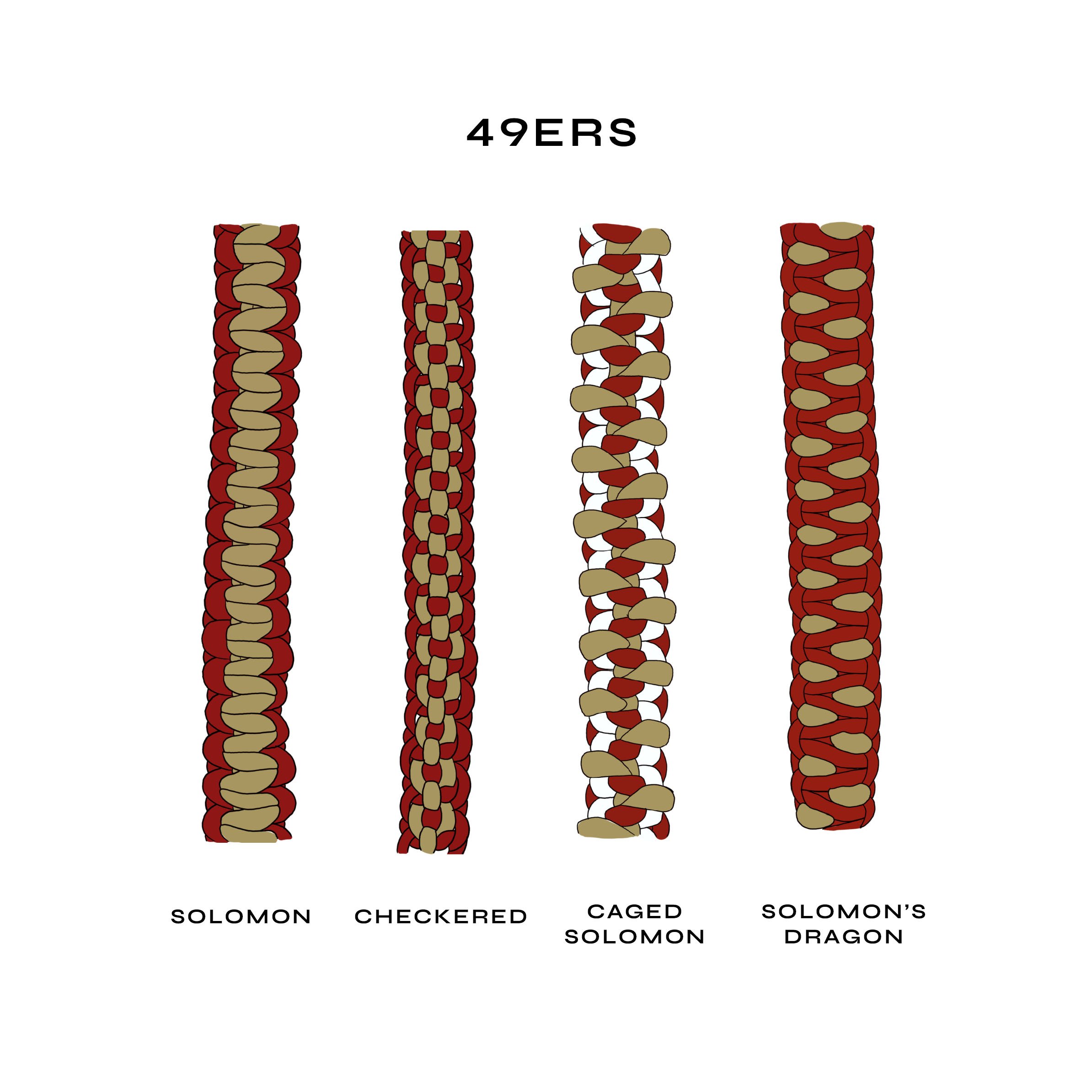 Handwoven straps in vibrant sports team colors, perfect for personalizing bags.