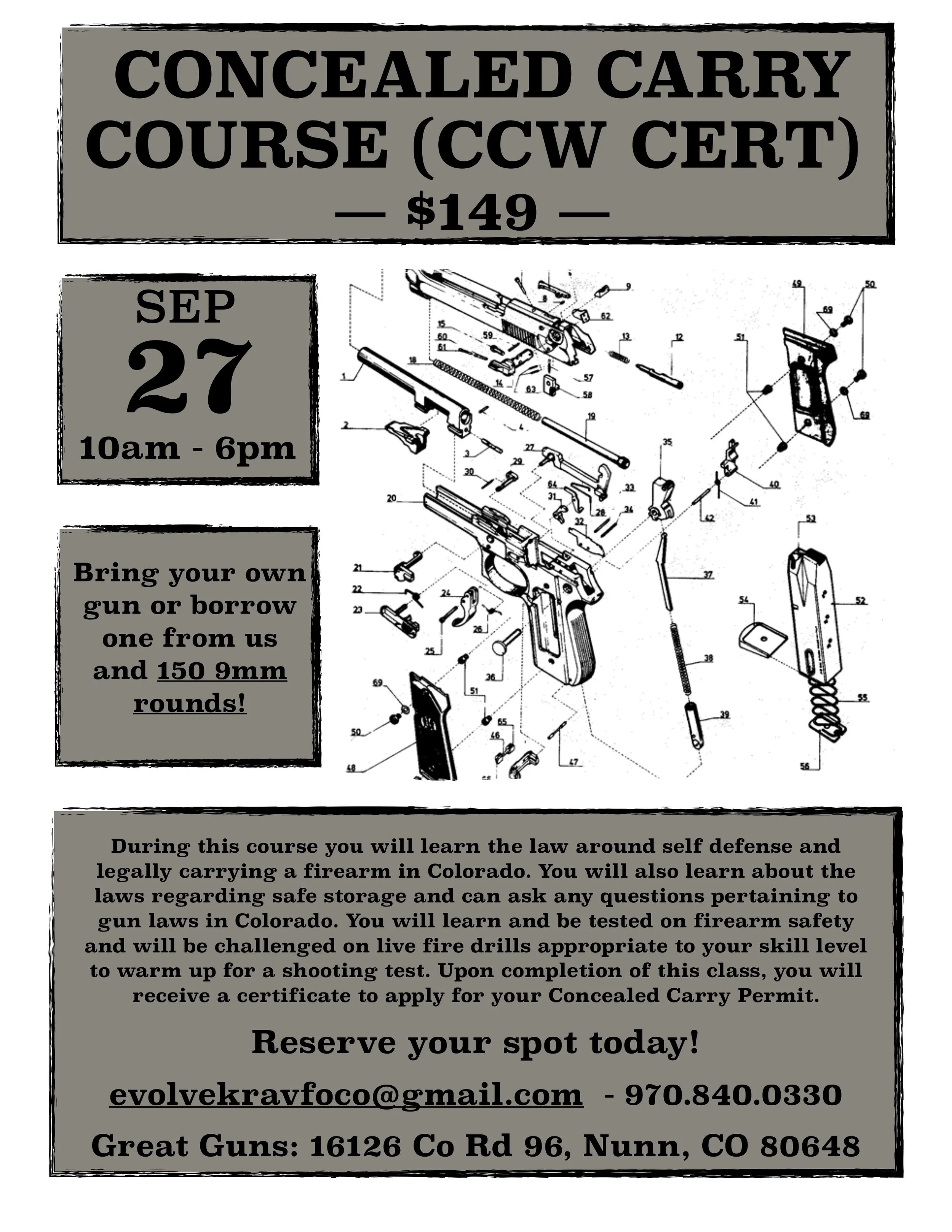 Concealed Carry Course (CCW)