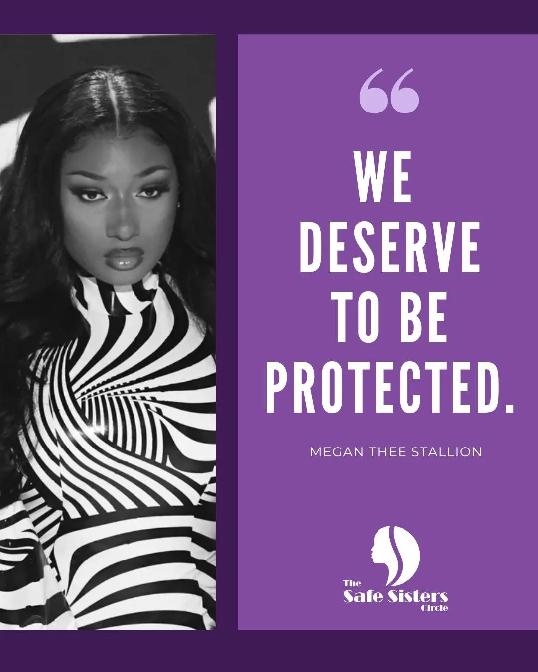 “We deserve to be protected.” — Megan Thee Stallion
Every survivor of domestic violence deserves safety, respect, and support. It’s time to see, hear, and protect Black women.
#EndIPV #DomesticViolenceAwareness #TheSafeSiste