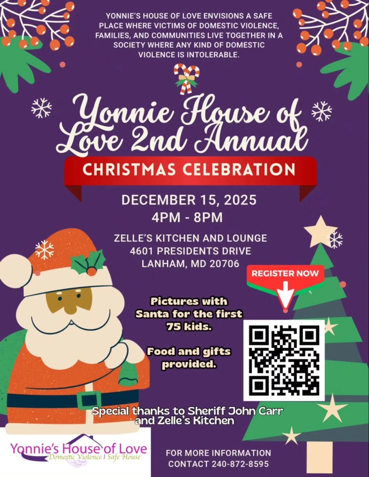 For survivors across the DMV that are looking for a family centered Christmas celebration, join Yonnie's House of Love on Monday December 15 for pictures with Santa, food, and gifts. TSSC will also be there! 

REGISTER BY MONDAY DEC. 8th