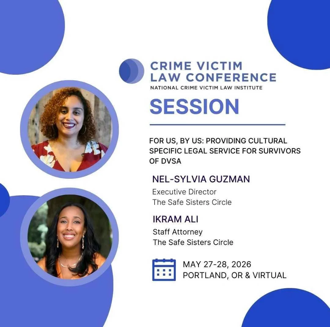 Join our Executive Director and Managing Attorney at the  2026 Crime Victim Law Conference hosted by the National Crime Victim Law Institute (@ncvli). They will be co-presenting &ldquo;For Us, By Us: Providing Cultural Specific Legal Service for Surv