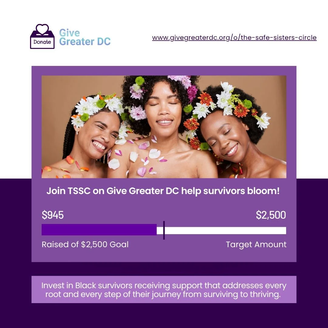 We're almost to the $1,000 mark and there is still some time left! Help us meet our goal by midnight with a gift to support Black survivors in Washington DC.

There is one more Power Hour at 7 PM you can help us not only win an additional $1,000 you 