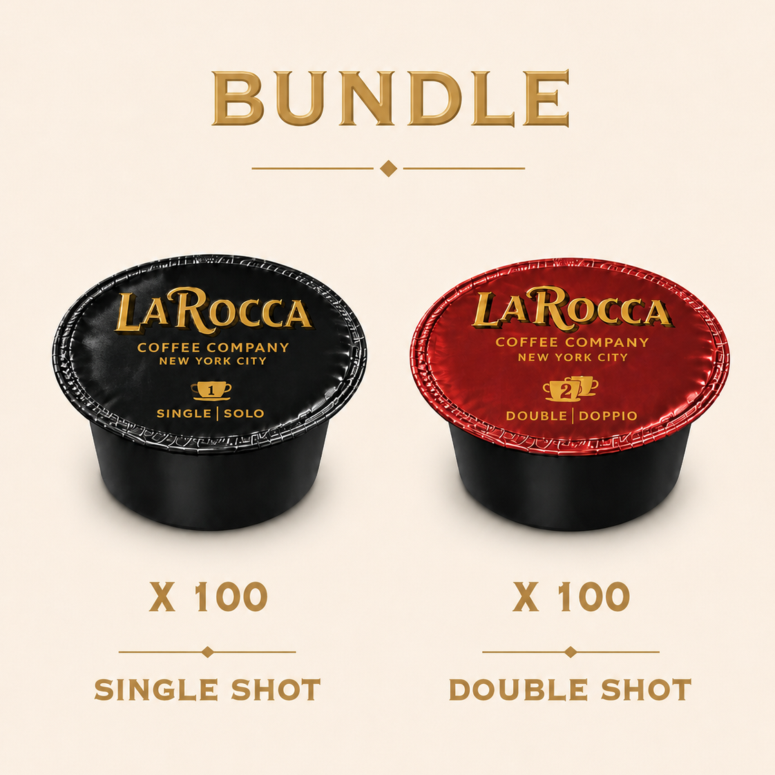 BUNDLE - Single & Double Shots - Compatible with Lavazza Blue™ (200 Capsules)