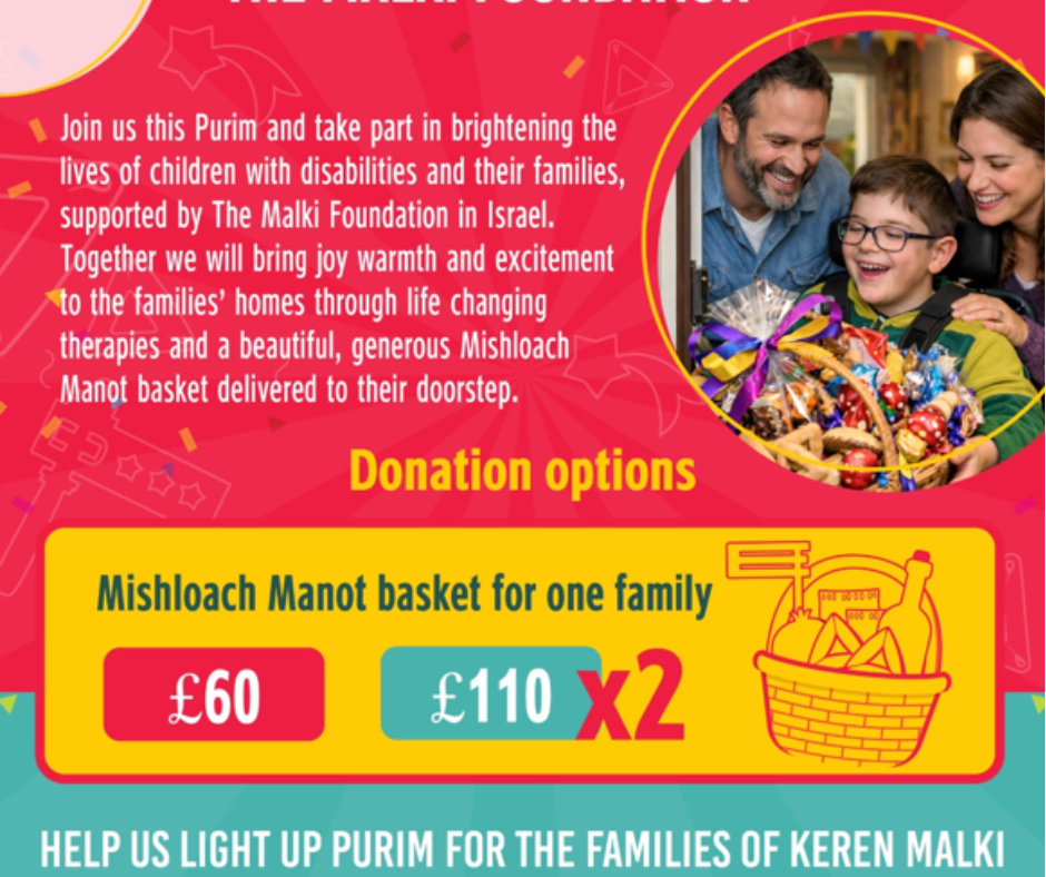 Support the Malki Foundation UK this Purim