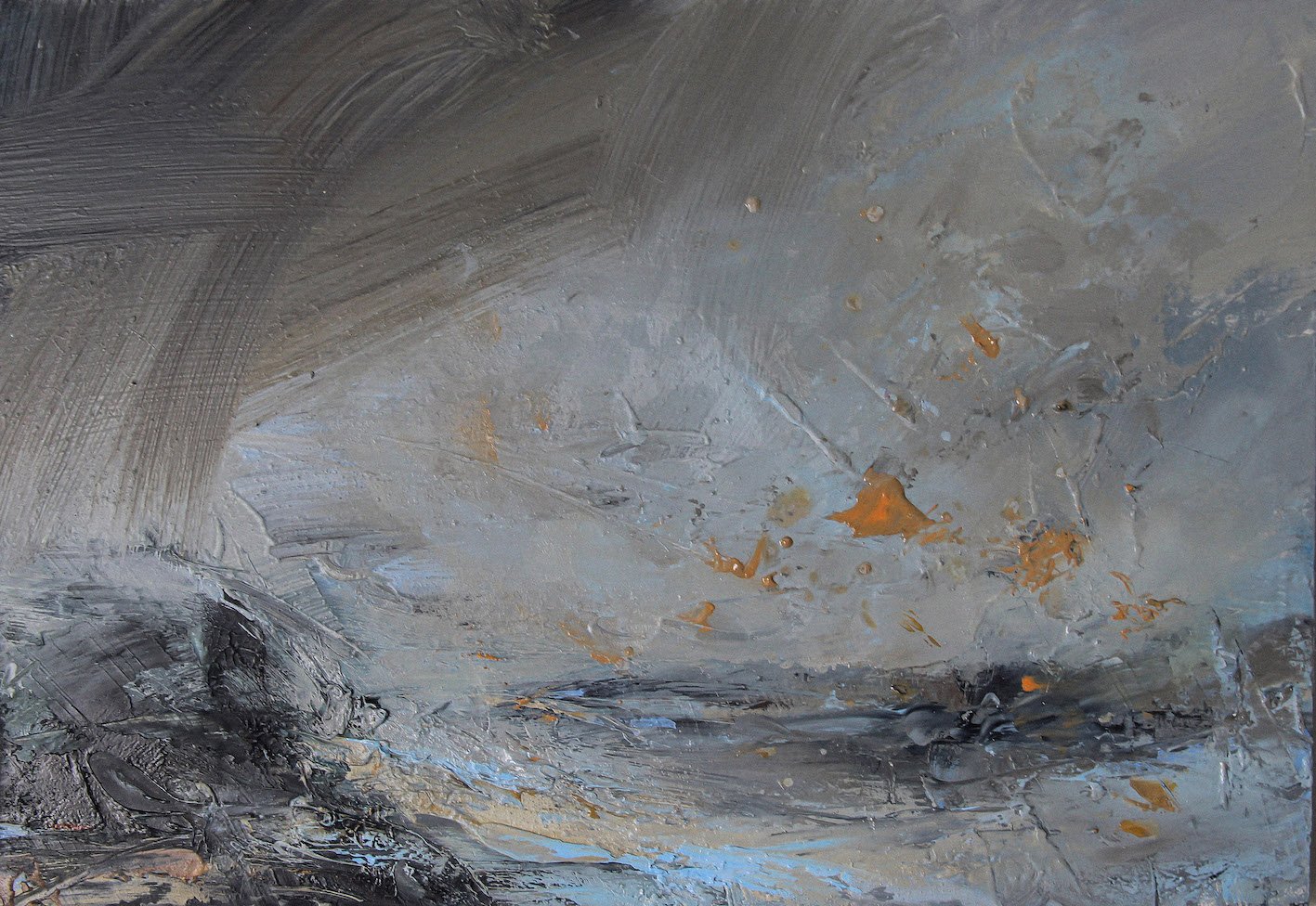 Sea fog an flying debris