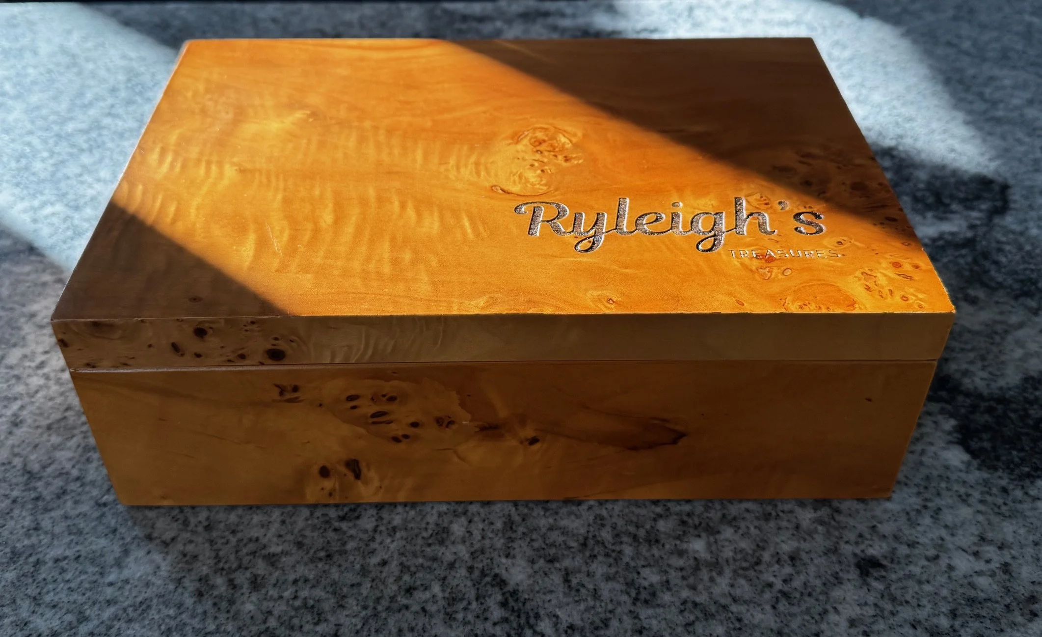 Keepsake box engraved with name