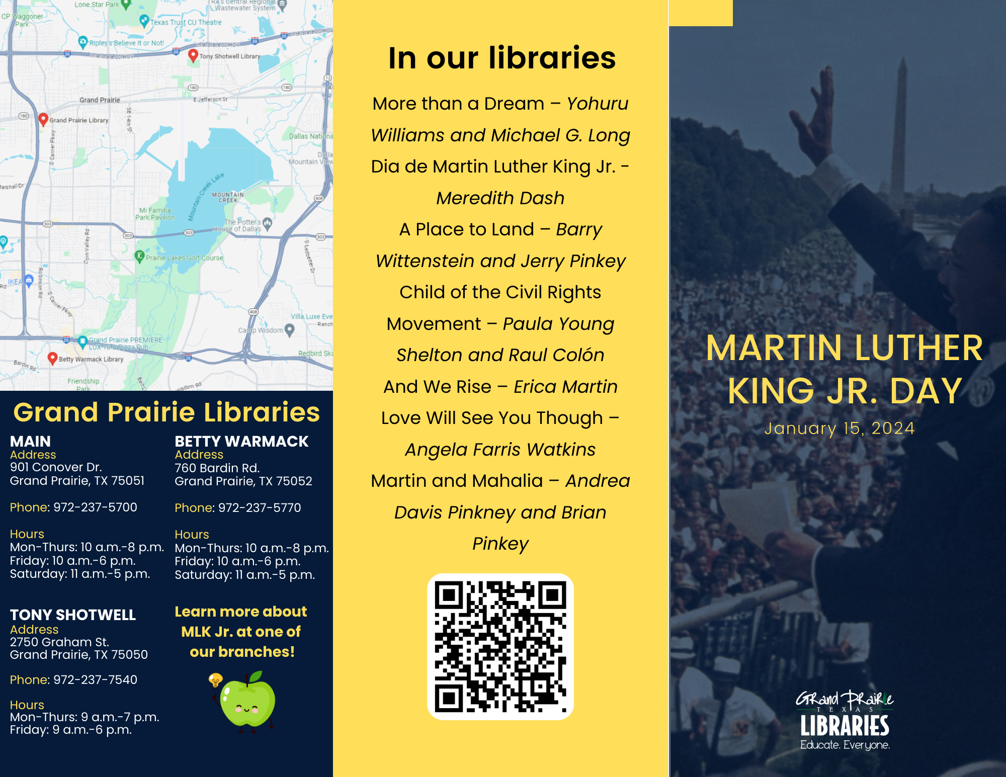 Brochure for MLK Jr. Day Parade for Grand Prairie Library
