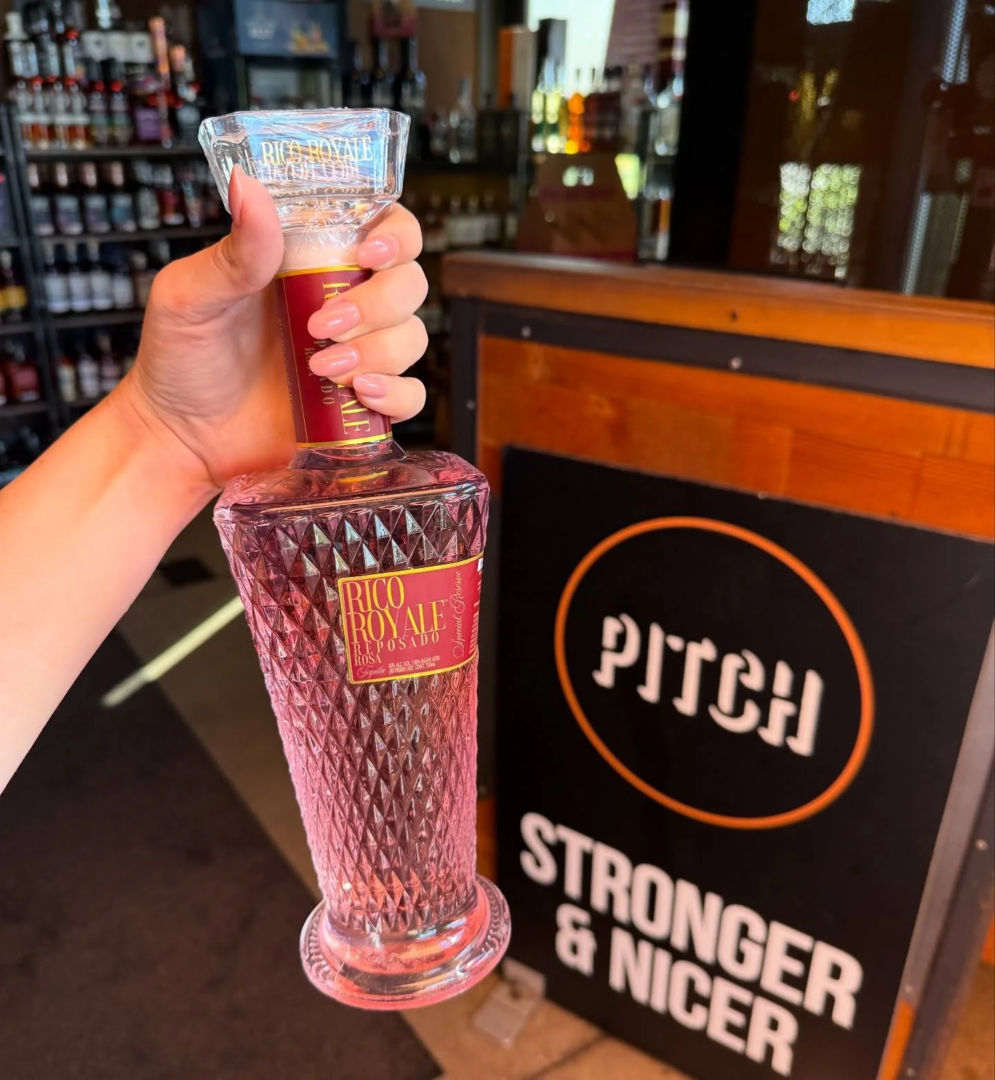 Now pouring in Scottsdale. ✨
Available at @pitchscottsdale and online through our verified launch partner, Pitch Booze Bank, linked on our &ldquo;Store Locator&rdquo; page at ricoroyale.com.

Rico Royale Reposado Rosa, handcrafted from 100% Blue Webe