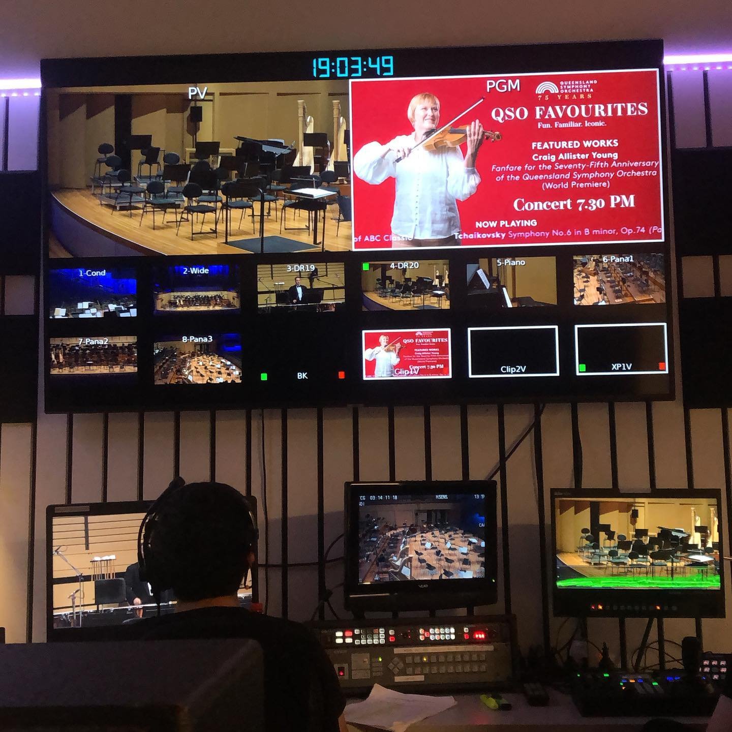 Our broadcast directing team has gone live on their first QSO livestream for the year from the QPAC Concert Hall.