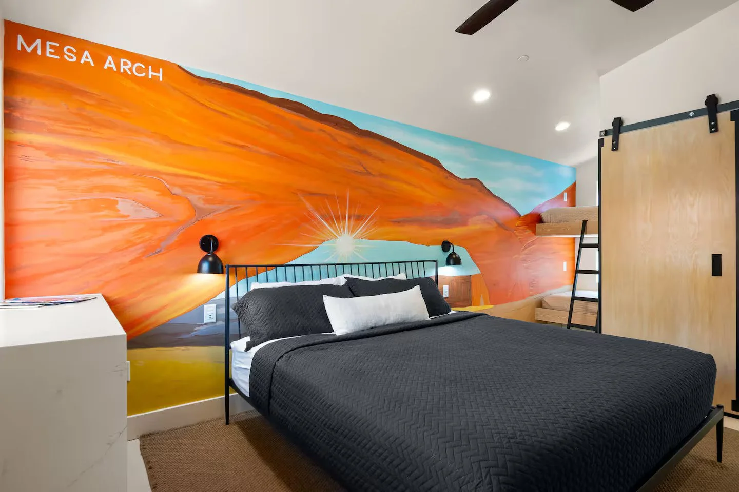 Mesa Arch–Inspired Mural in Moab home