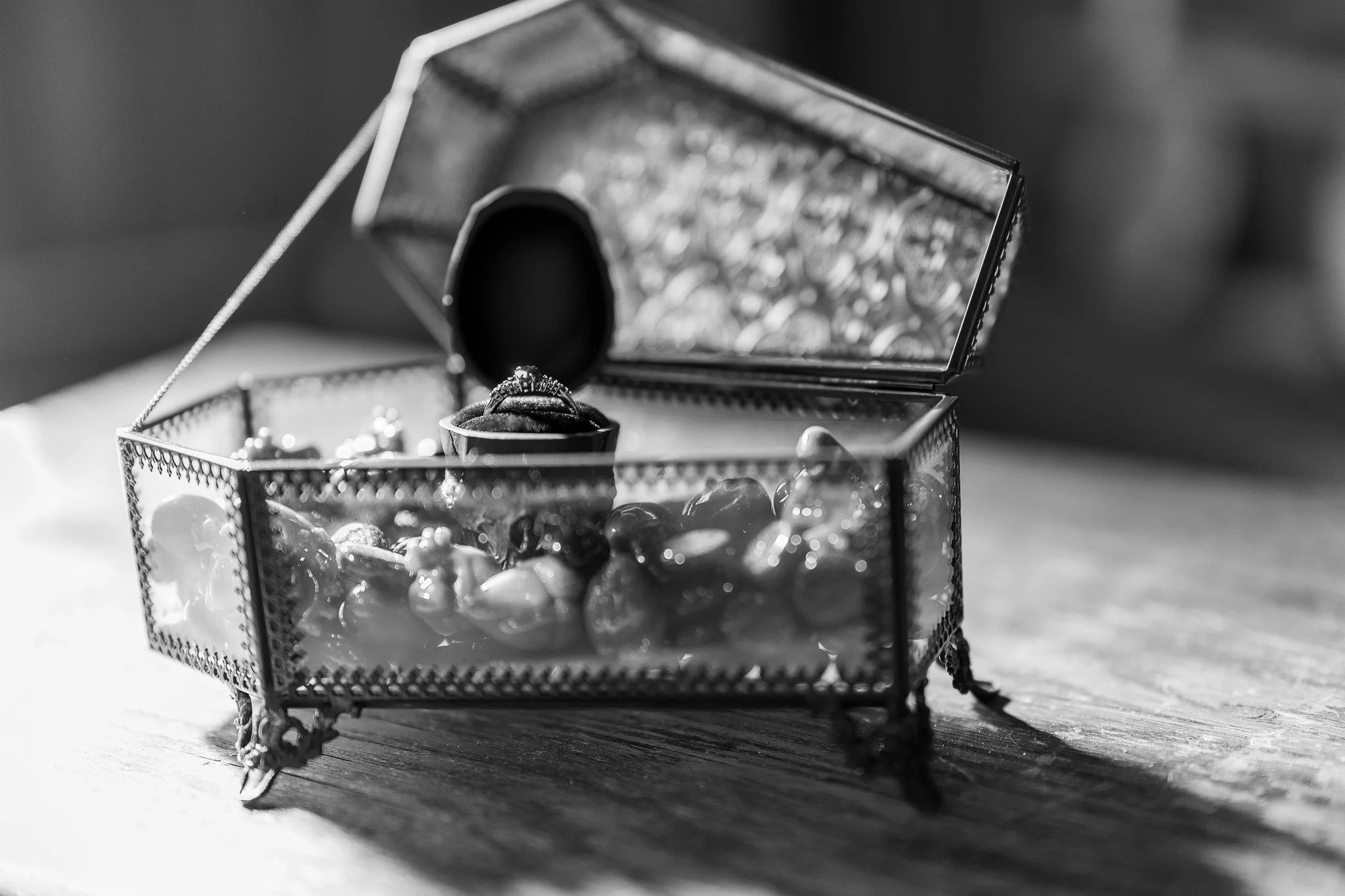 This ring case just stole my heart (and maybe a soul).

My editing queue is yelling at me, but I had to share this! Forget boring ring pillows... this couple said, &quot;Let's make it iconic.&quot;

We're talking a mini glass casket, adorned with a s
