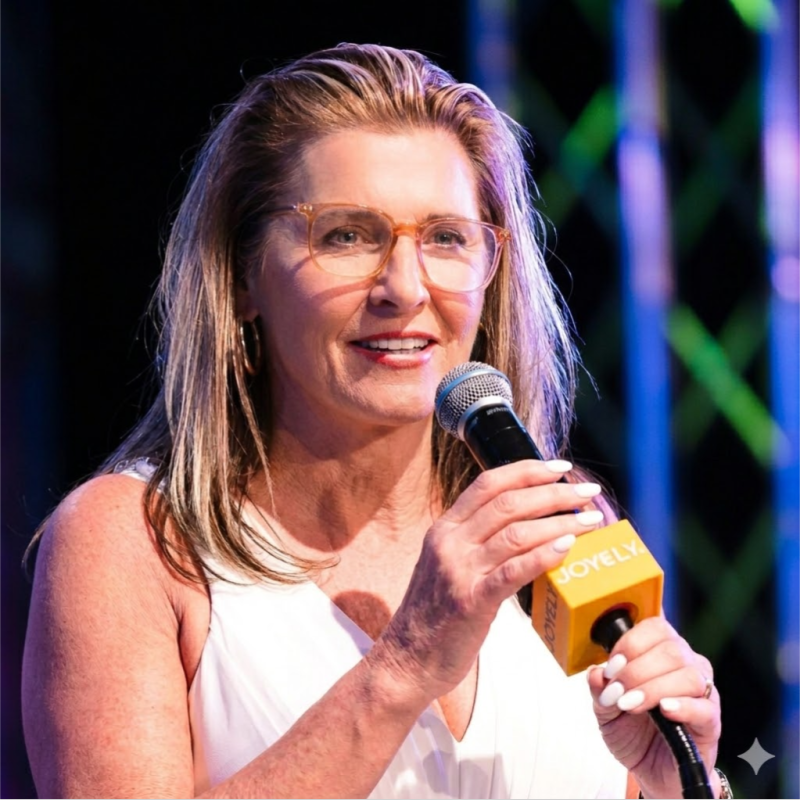 Sheryl Lynn holding a microphone