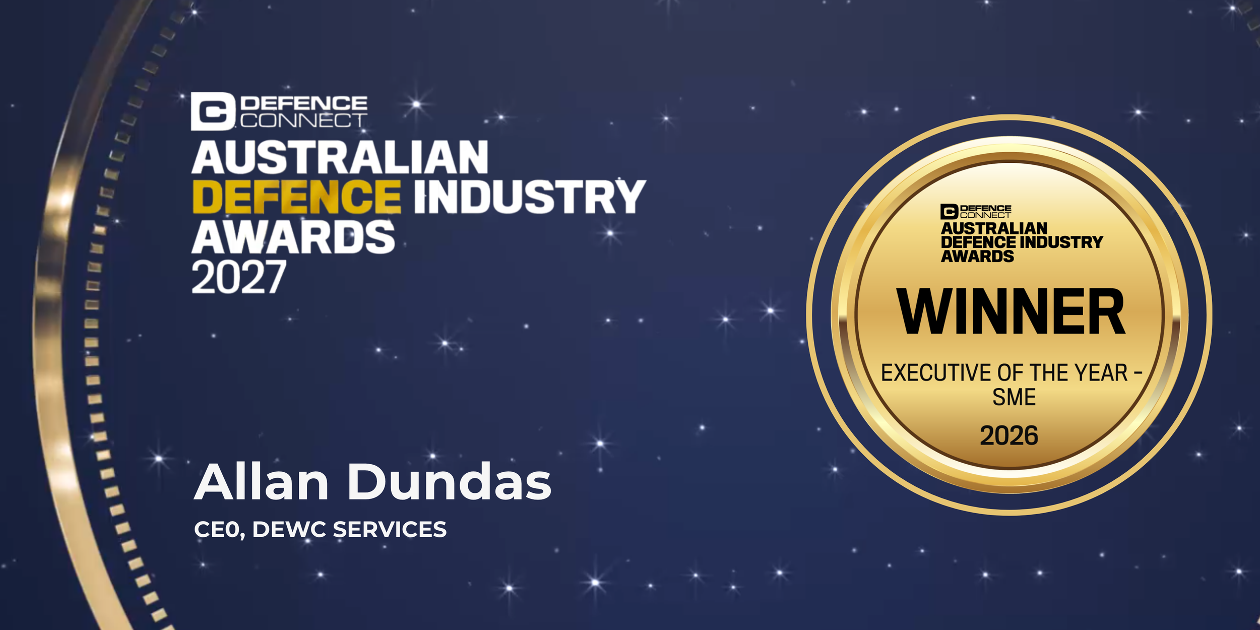 DEWC CEO Allan Dundas recognised as Australian Defence Industry Awards Executive of the Year