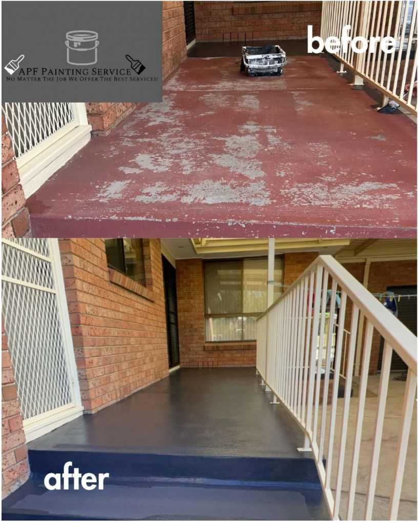 Exterior concrete house painting completed by APF Painting Service in Melbourne