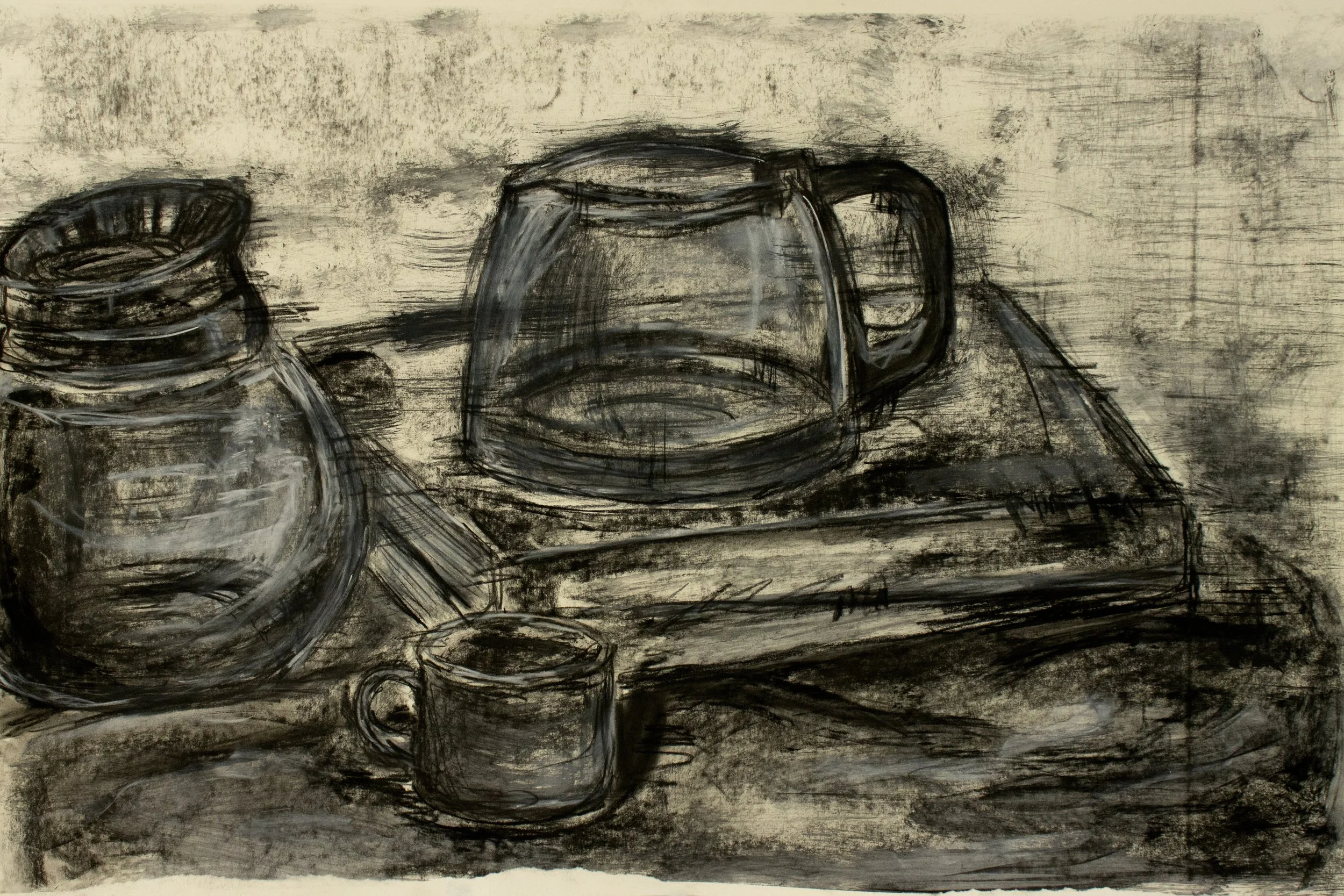 compressed charcoal and mineral spirits
