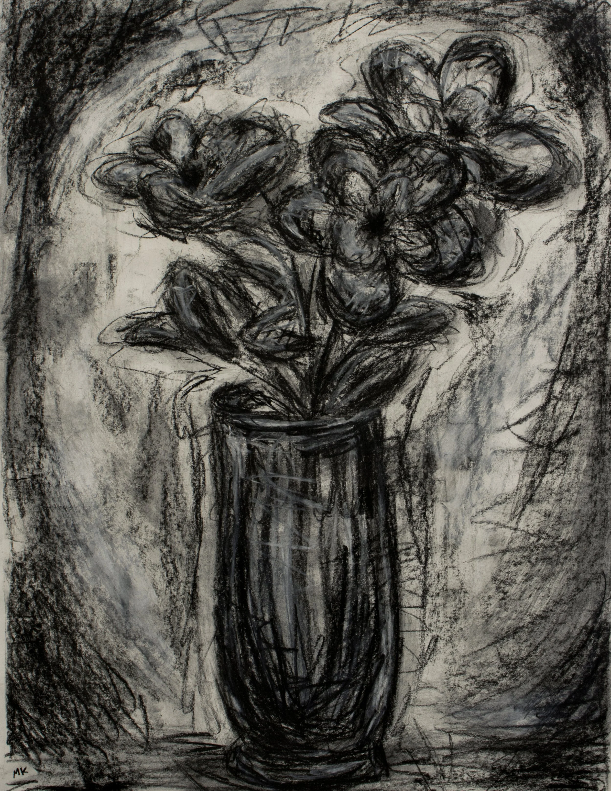 compressed charcoal and mineral spirits