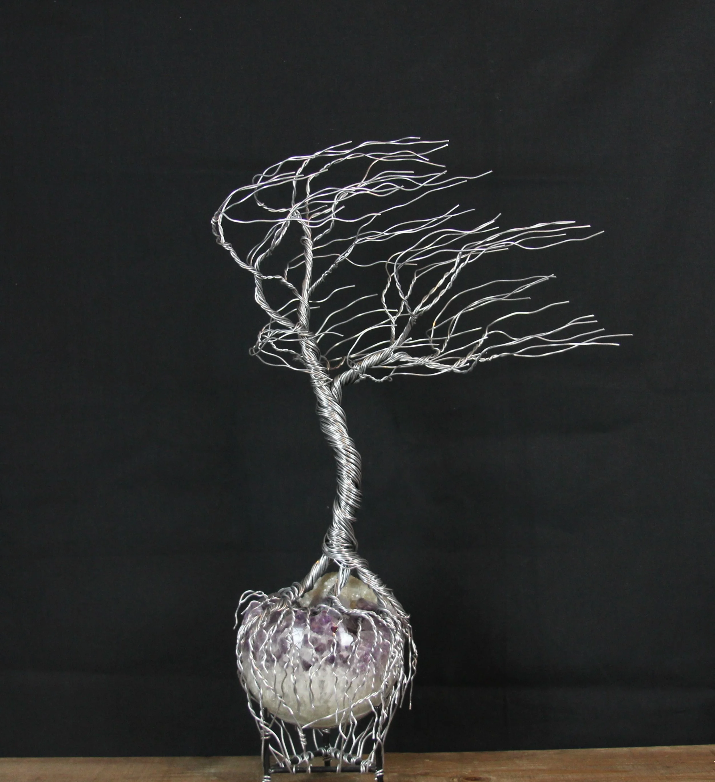 Amethyst Sphere and Aluminum Tree - SOLD