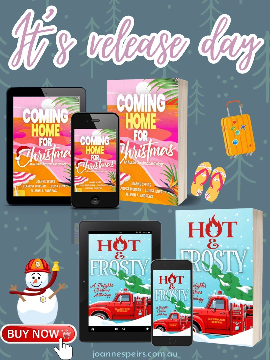 🎄✨ THEY&rsquo;RE HERE! ✨🎄

It&rsquo;s officially release day for Coming Home for Christmas and Hot &amp; Frosty &ndash; two brand-new Christmas romance anthologies ready to melt your heart (and maybe your snowflakes 😉).

💚 Coming Home for Christm