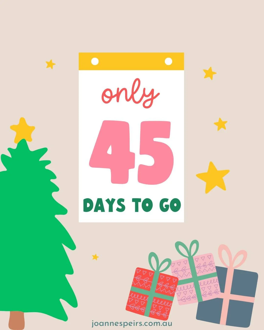 There's only 45 days til Christmas ...

Growing up, we had to wait until after my brother's birthday on 1 December before we could put the tree up.

Now that my boys are adults, it's ... whenever I get around to it 🤷

Q: When do you put your tree up