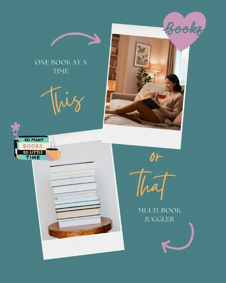 Alright readers &hellip; it&rsquo;s time to choose a side. 👀📚

Are you a ONE-BOOK-AT-A-TIME reader
or
a MULTI-BOOK JUGGLER with one on the bedside table, one in your bag and another waiting &ldquo;just in case&rdquo;? 😉

👇 Cast your vote below:

