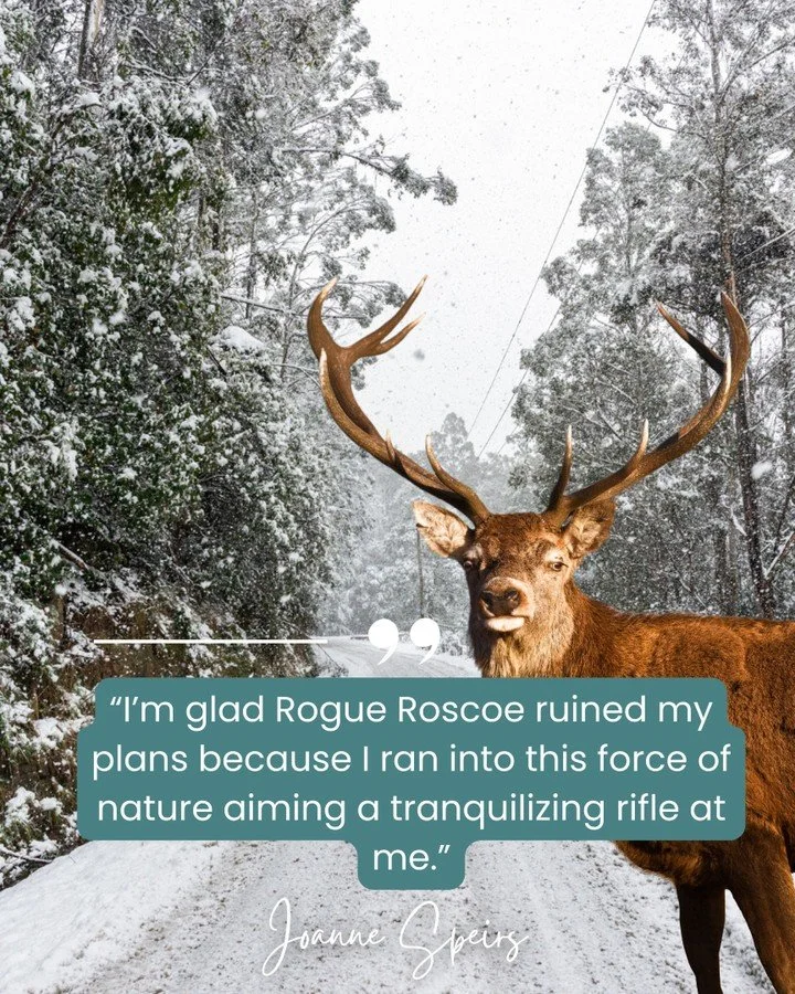 #teasertuesday 

&ldquo;I&rsquo;m glad Rogue Roscoe ruined my plans because I ran into this force of nature aiming a tranquilizing rifle at me.&rdquo;

World Wildlife Day feels like the perfect time to thank Rogue Roscoe 🦌

Because without one runaw