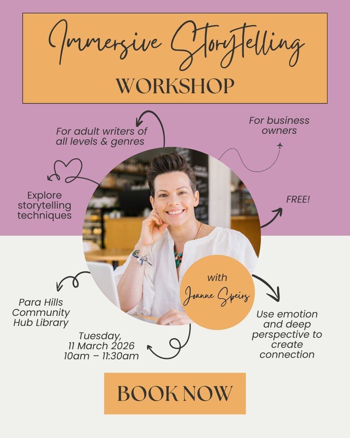 If you missed my February workshop&mdash;or were waiting for somewhere closer&mdash;this one&rsquo;s for you. 💙✍️

I&rsquo;ll be running my Immersive Storytelling Workshop again on March 11 at Para Hills Community Hub Library.

This session is all a