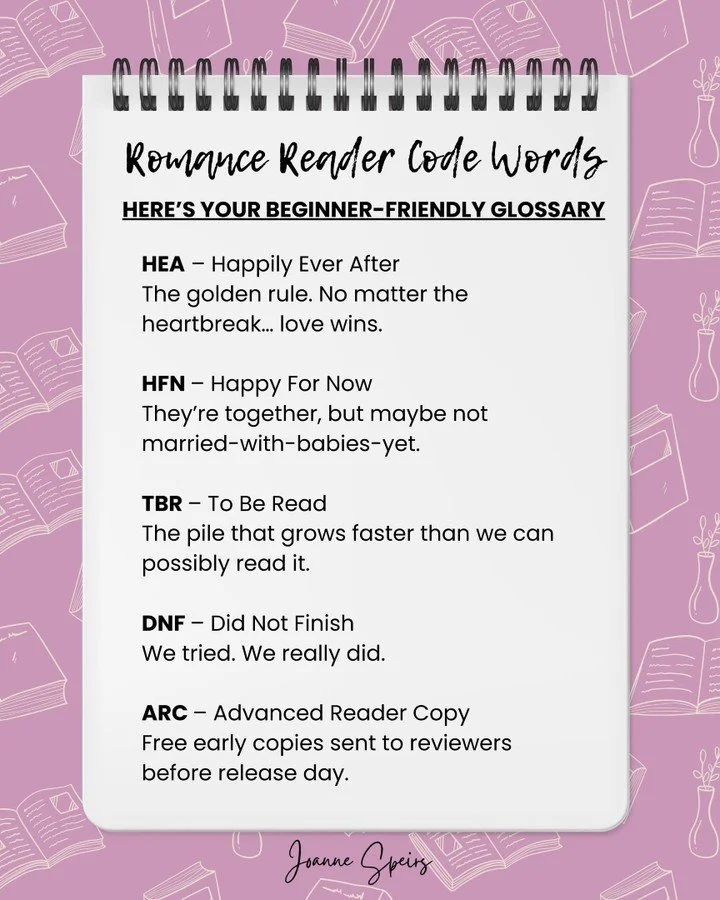 Romance readers really do speak a different language.

We casually say things like,
&ldquo;I need a slow burn with strong FMC energy, guaranteed HEA and medium spice,&rdquo;
and somehow that makes perfect sense.

If you&rsquo;re new here, welcome to 