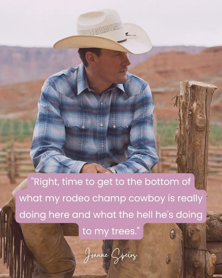 "Right, time to get to the bottom of what my rodeo champ cowboy is really doing here and what the hell he's doing to my trees."

A recently divorced city woman.

A battered rodeo champion with no fixed address.

And a Christmas tree farm th