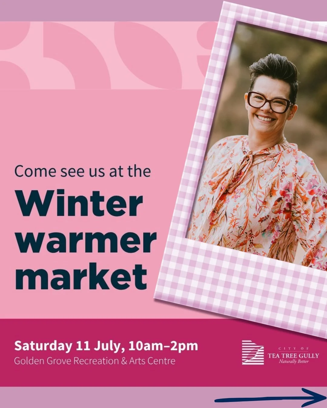 Where's Jo?

She's celebrating Christmas in July 🎄🎄

Join me at the @cityofteatreegully Winter Warmer Market, featuring over 70 stalls showcasing locally made handcrafted products, gifts, art, vintage treasures, home care goods, delicious food and 