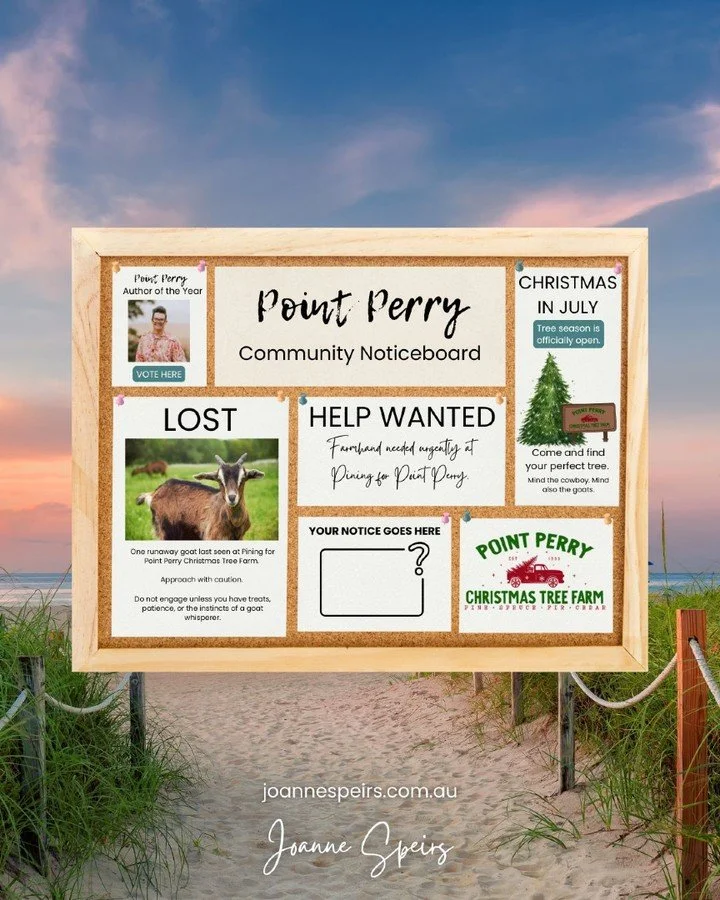 Welcome to the Point Perry Christmas Noticeboard, because it is absolutely Christmas in July around here and we feel the town deserves to know what is going on ...

🎄 LOST: One runaway goat last seen at Pining for Point Perry Christmas Tree Farm. Ap