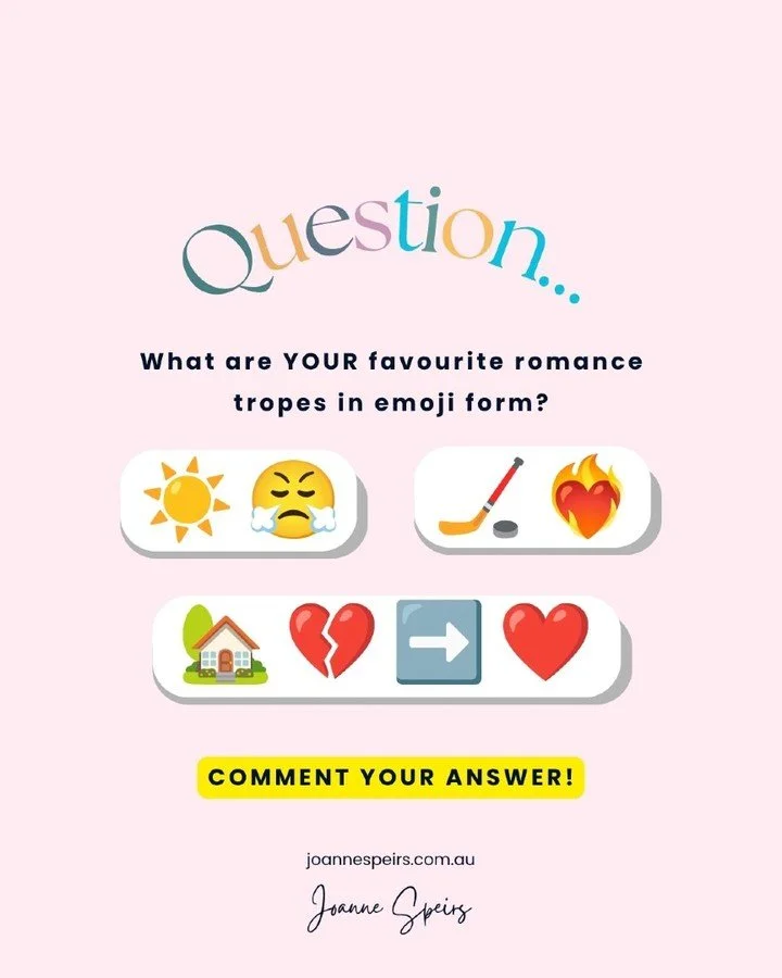 Happy World Emoji Day!

I have a very important question that requires absolutely zero words ... only emojis.

What are YOUR favourite romance tropes in emoji form?

Drop them in the comments and I'll try to guess every single one. 😁

I'll go first.