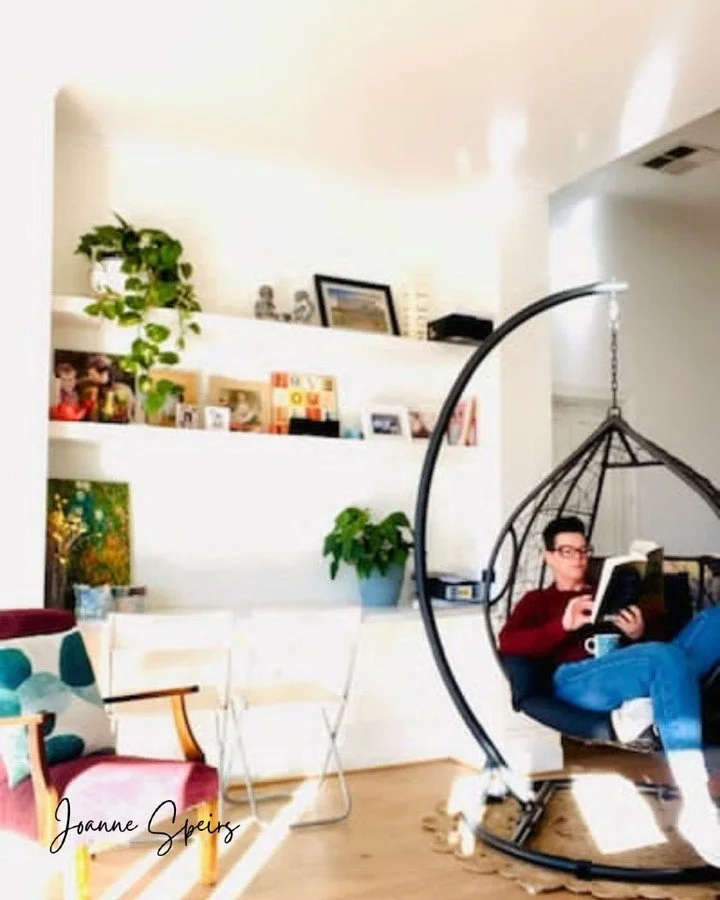It is almost the end of winter here in Australia, and I have found my favourite spot to soak up whatever sunshine we have got left.

Curled up in the egg chair, laptop and/or cuppa or even my Kindle or a book balanced on my knees, and the sun streami