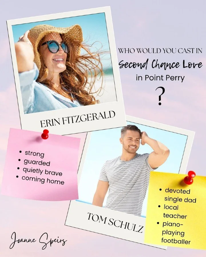 With the 2nd Edition of "Second Chance Love in Point Perry" out on 3 November, I've been daydreaming about who would bring Erin and Tom to life on the big screen. 🎬

Erin herself gives us a hint, because at one point she finds herself on a
