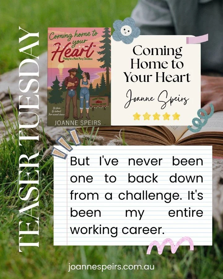 #TeaserTuesday

'But I've never been one to back down from a challenge. It's been my entire working career.'

Annie says this early on in "Coming Home to Your Heart: Pining for a Point Perry Christmas", right before she realises just how mu
