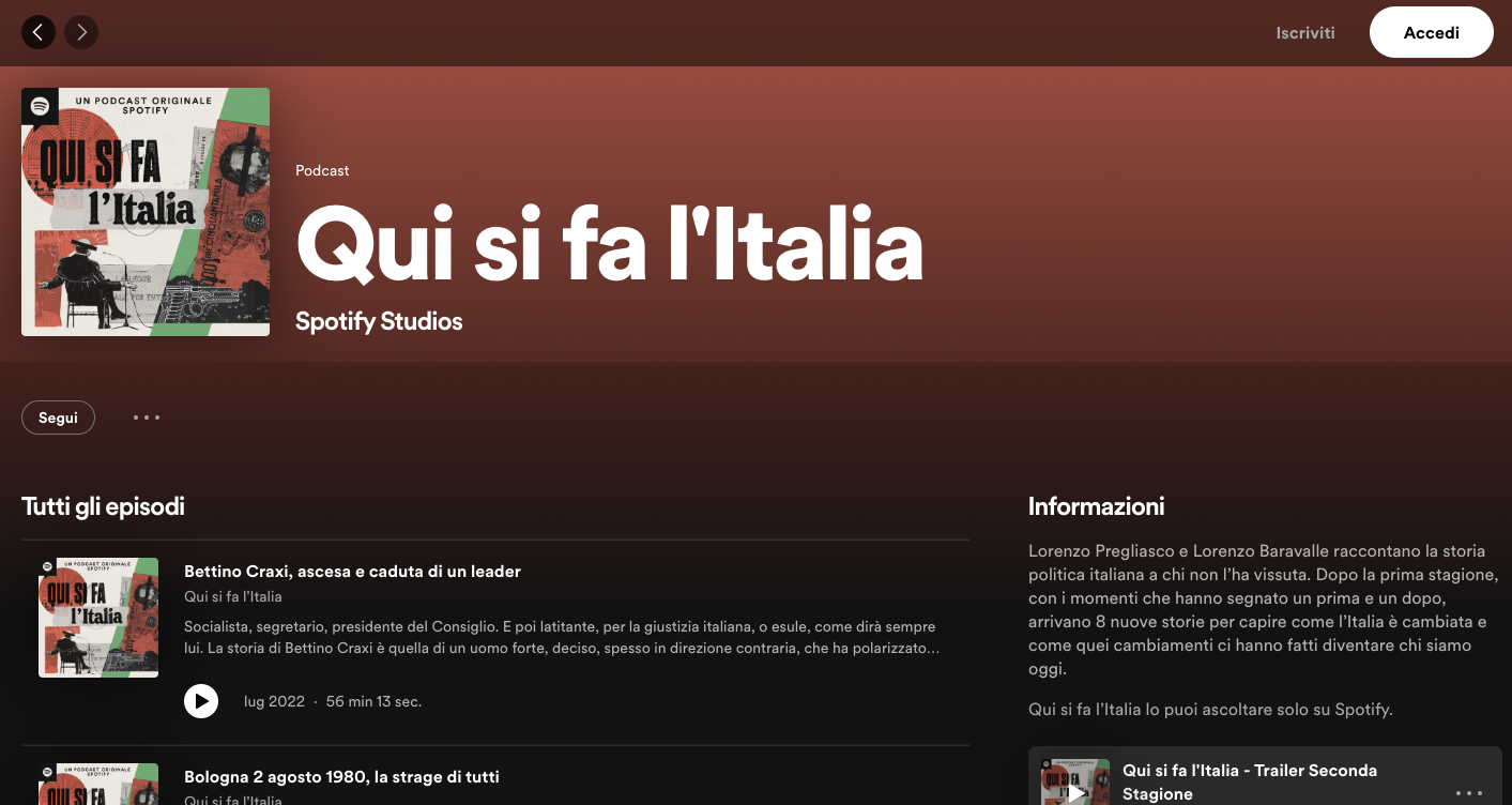 Qui si fa l’Italia // Spotify