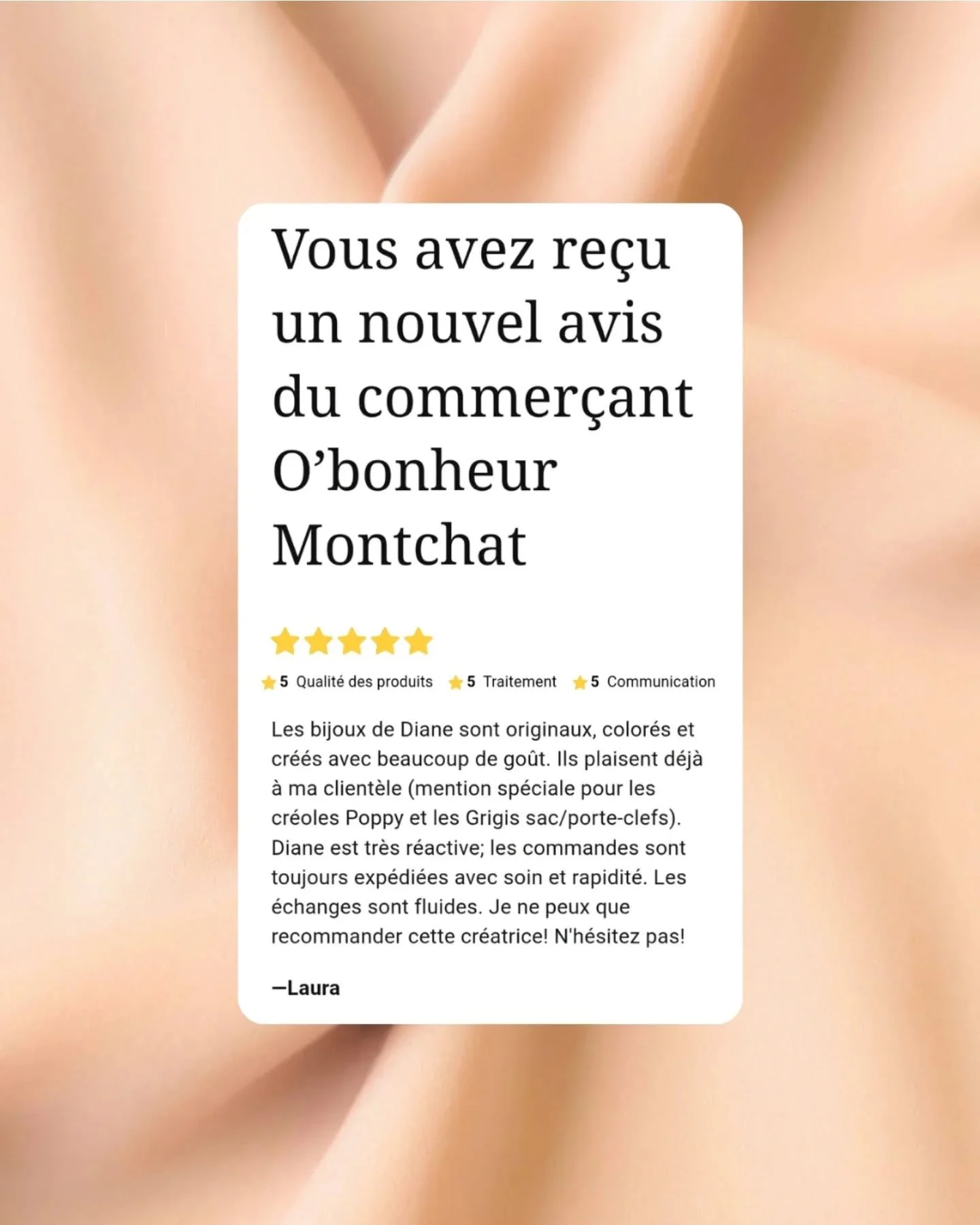 Vos avis comptent &eacute;norm&eacute;ment 💌

Quand vous prenez le temps de partager votre retour apr&egrave;s une commande, vous ne laissez pas simplement quelques mots : vous participez &agrave; faire rayonner et vivre L&rsquo;Atelier d&rsquo;Art&