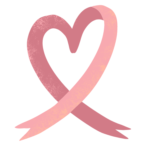 Cœur formé par un ruban rose sur fond noir.