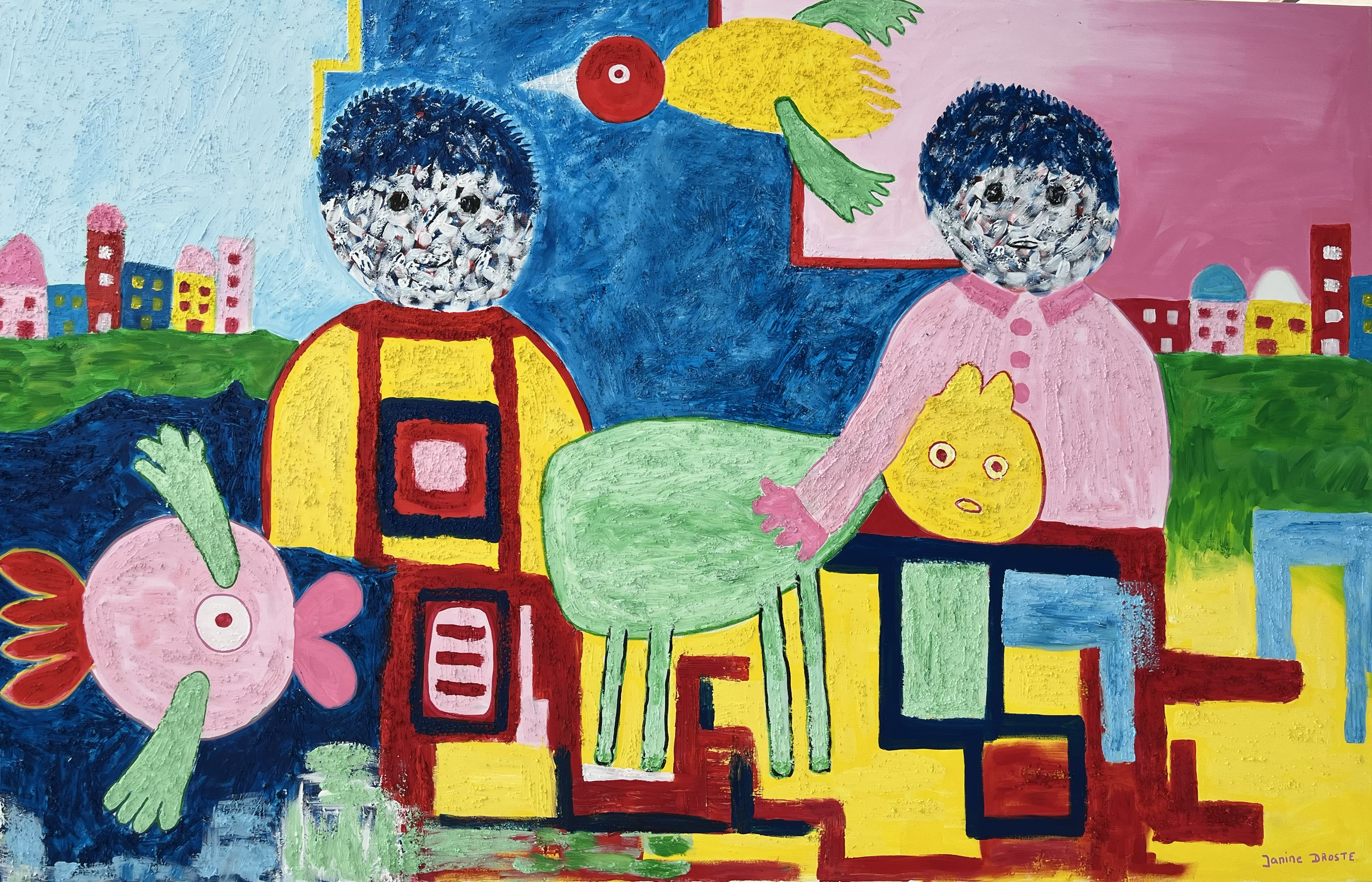 120. Twee vrienden. 100 x 160 cm.
