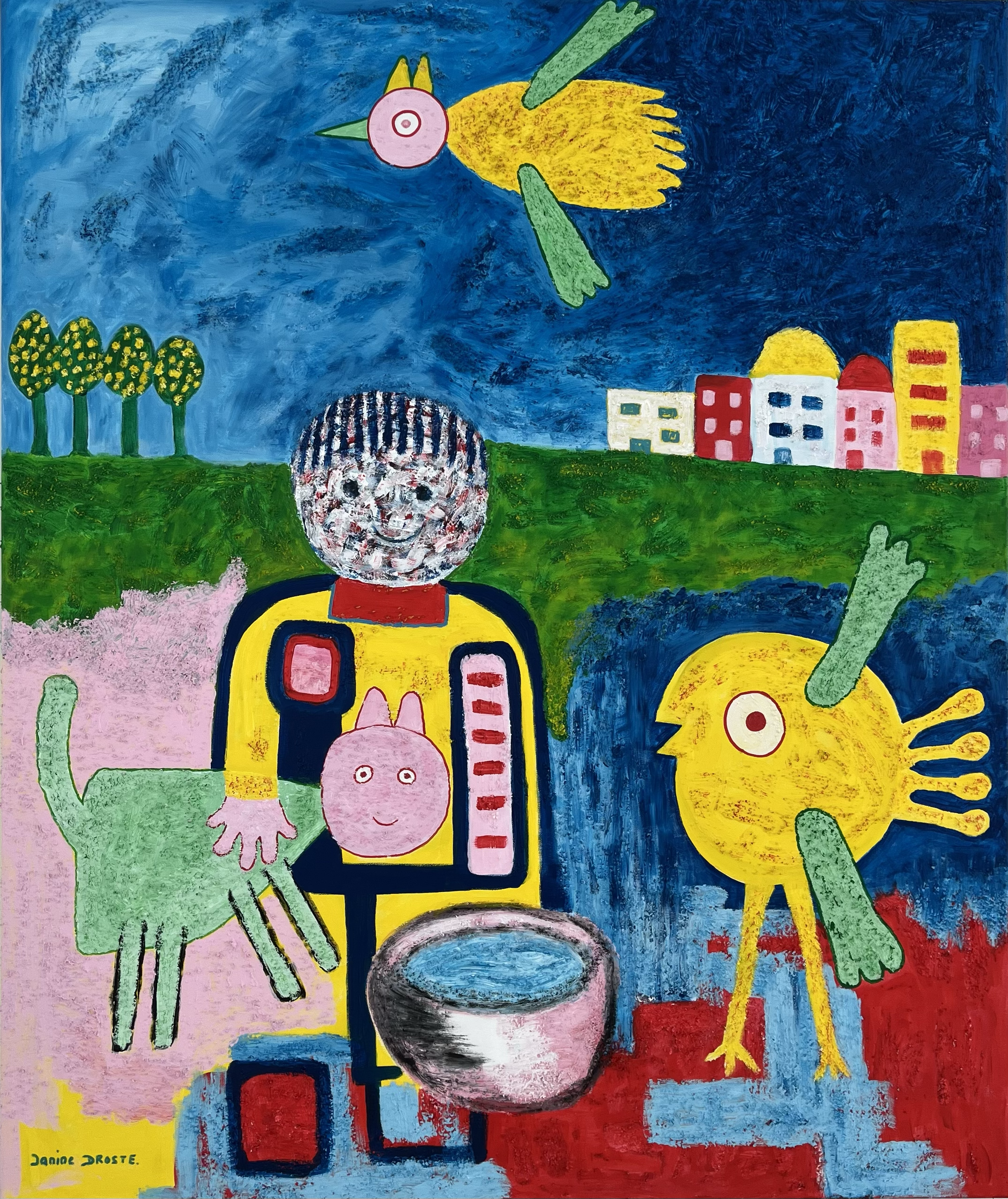 121. Bos in de verte. 100 x 120 cm.