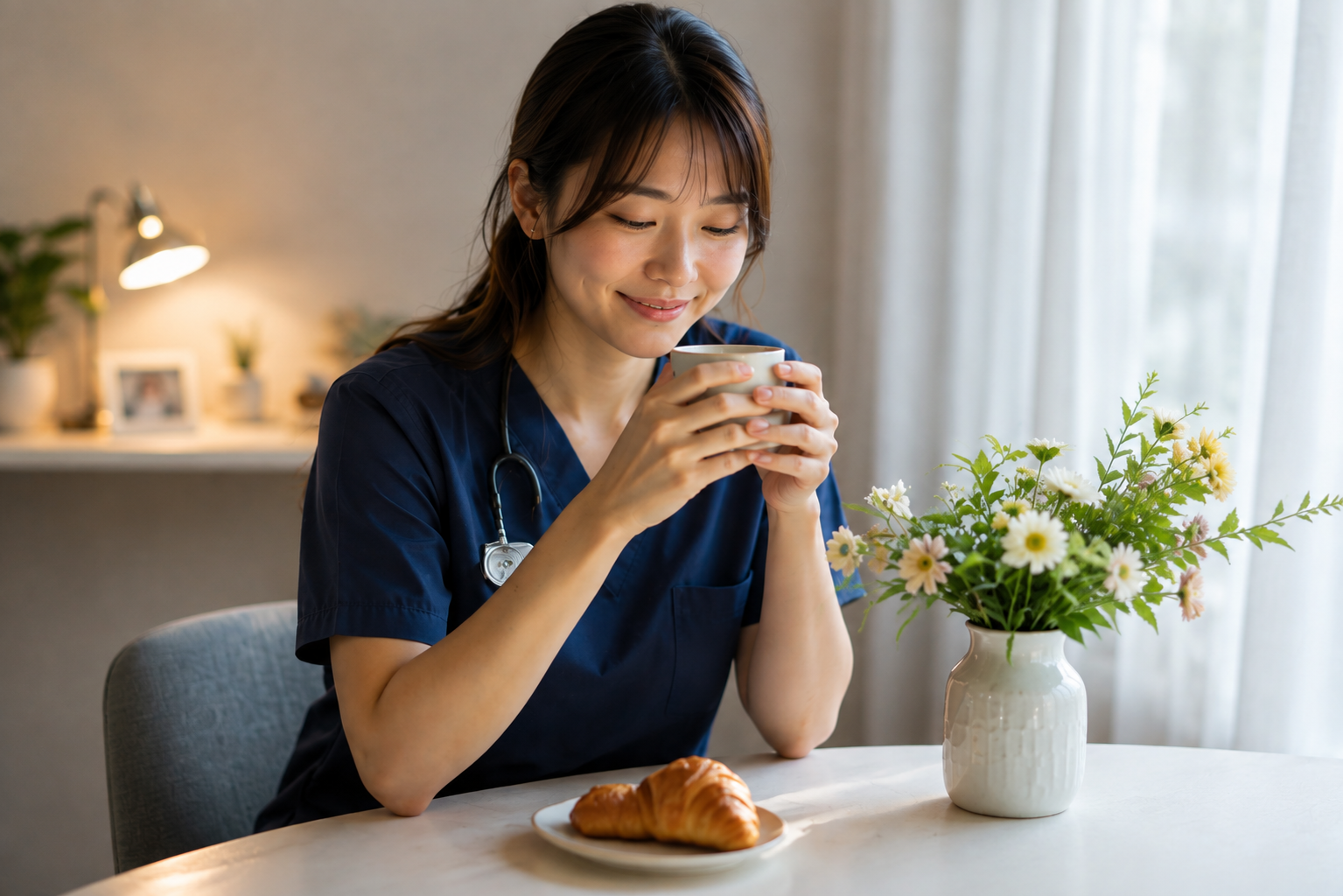MEDICAL STUDENT ENJOYING FOOD