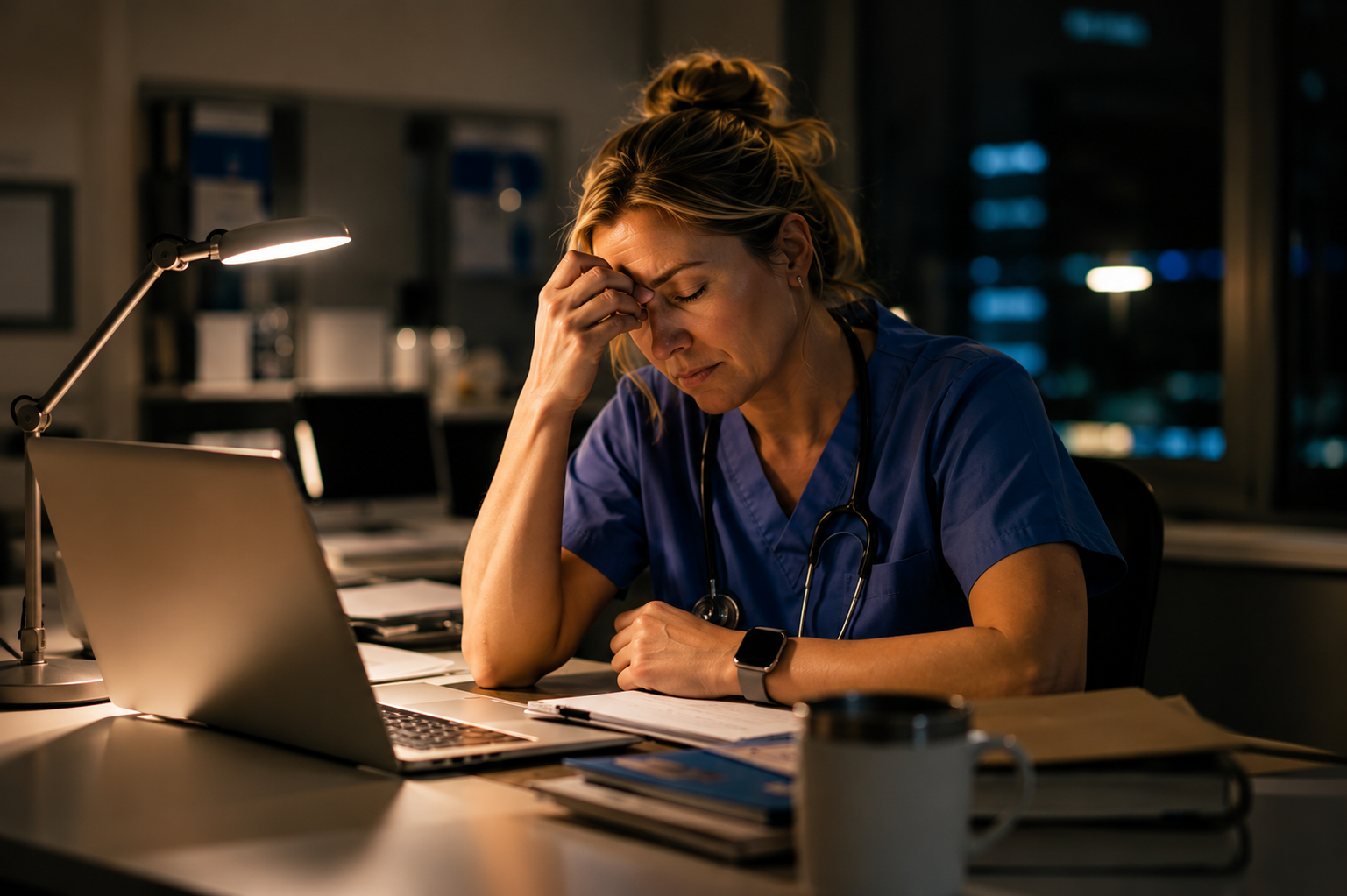 doctor tired and stressed