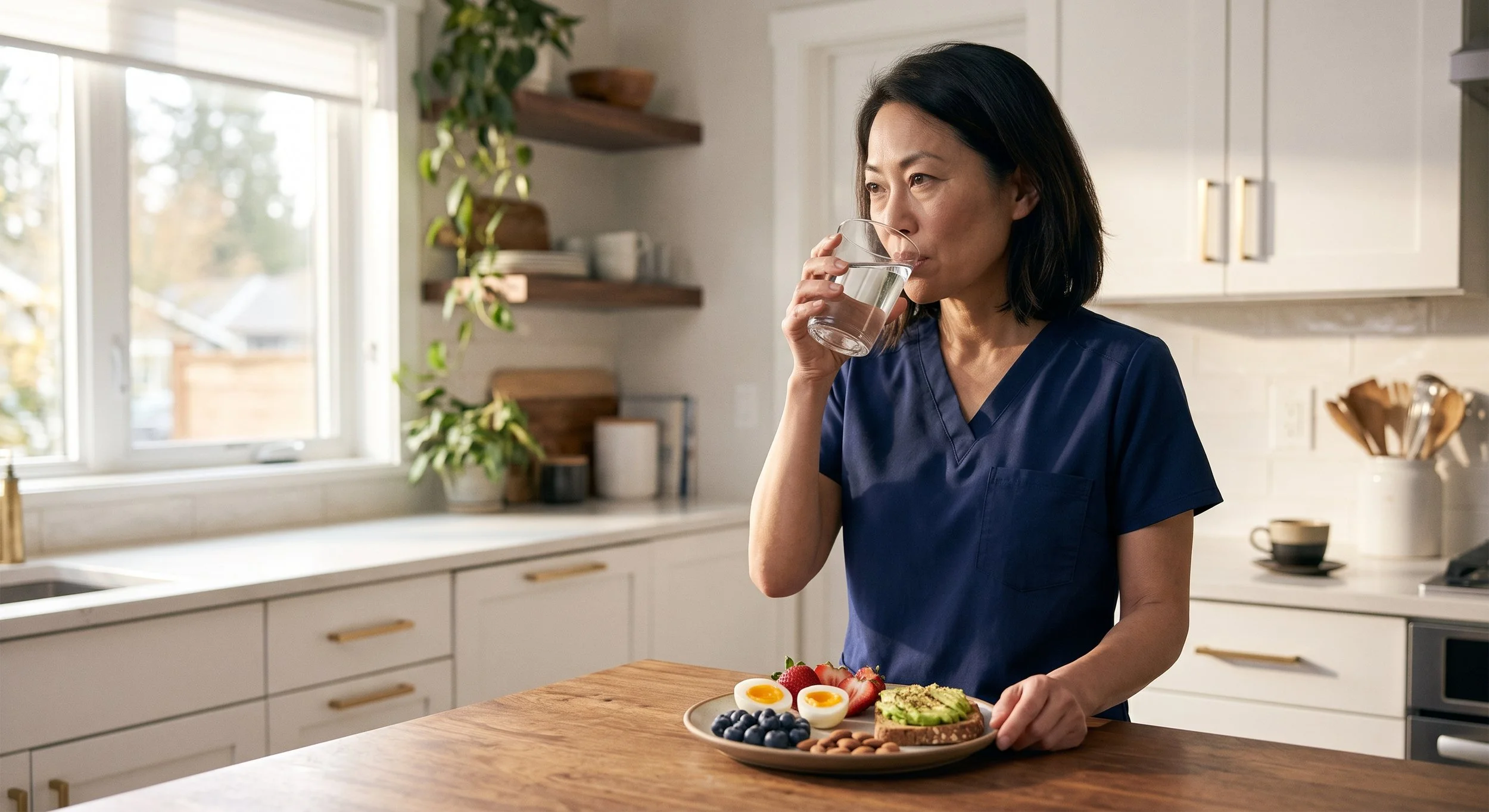 doctor eating healthy