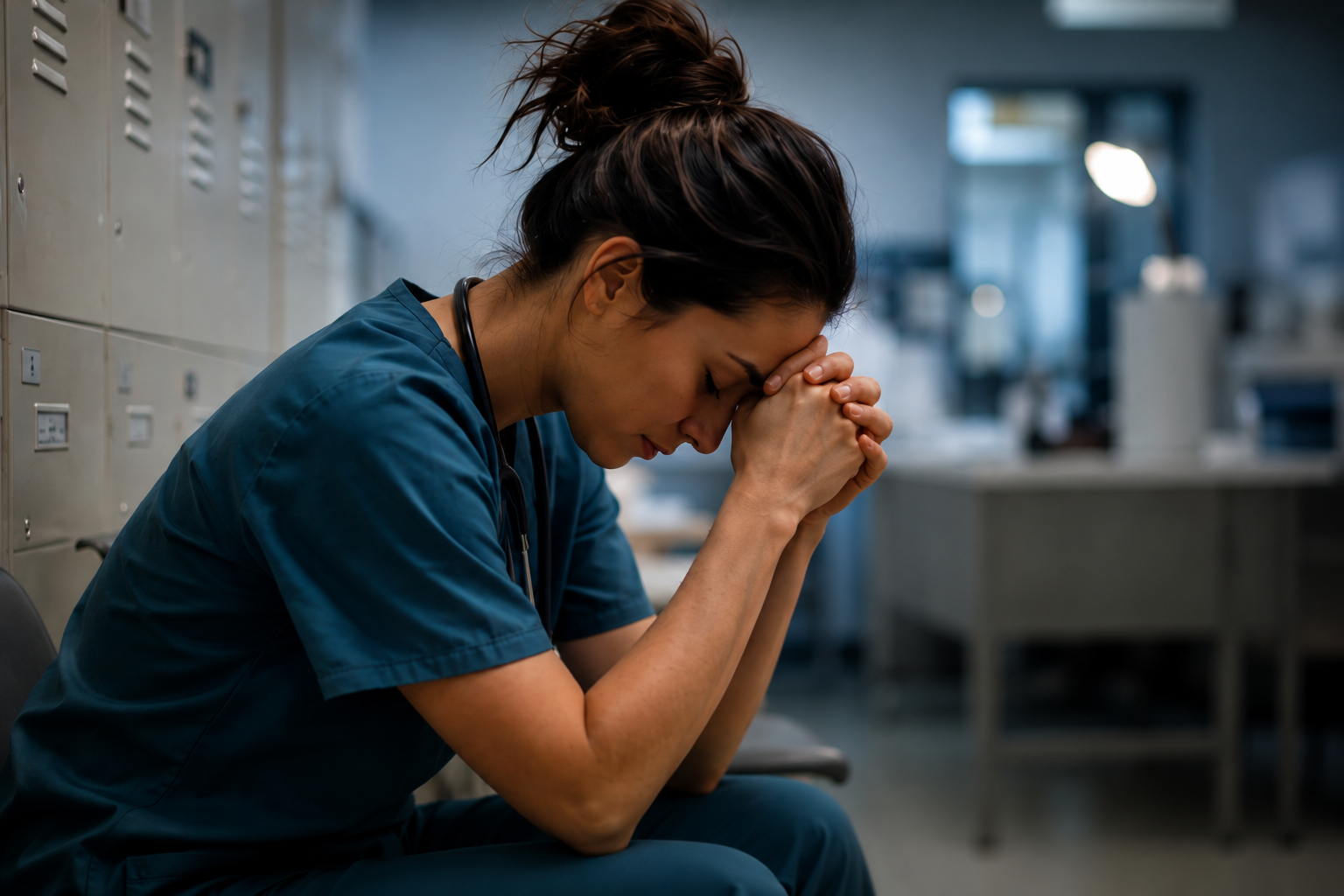 doctor thinking about something deeply