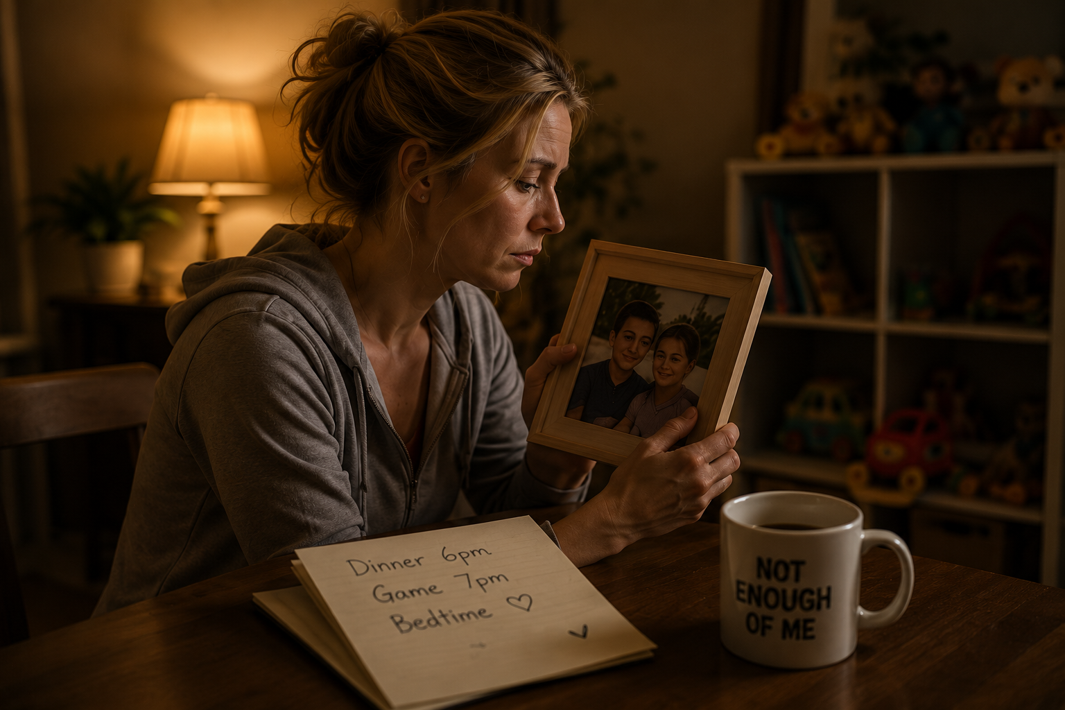 photo of tired doctor missing time with family