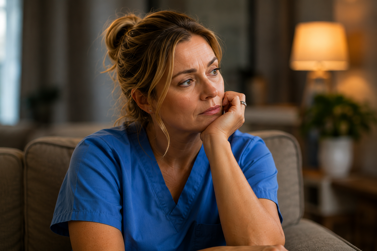 doctor feeling uncomfortable relaxing