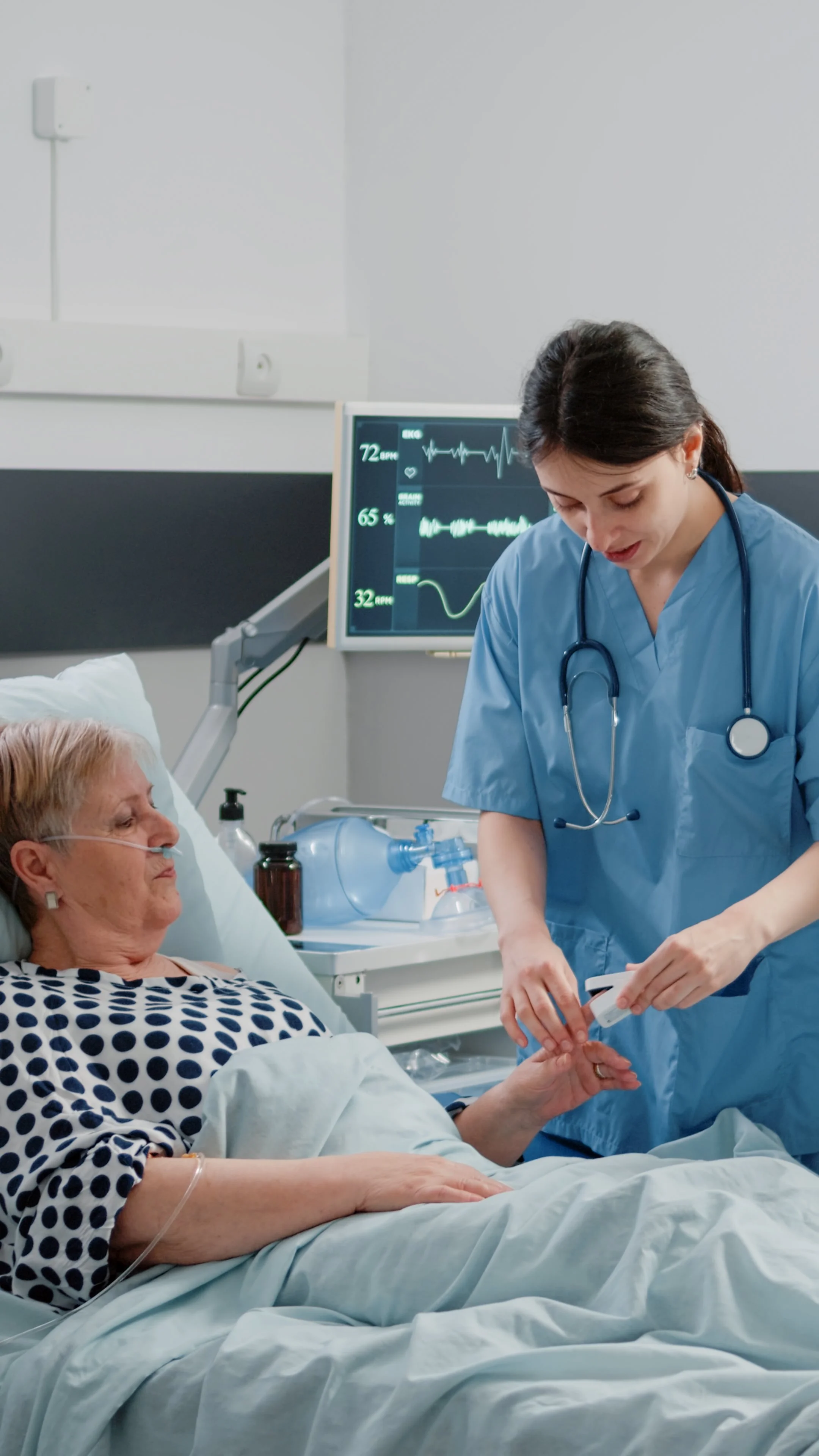 doctor talking care of patient