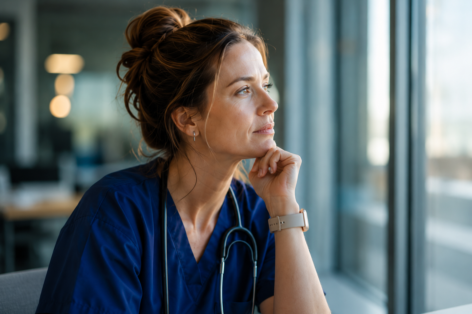 doctor thinking about something