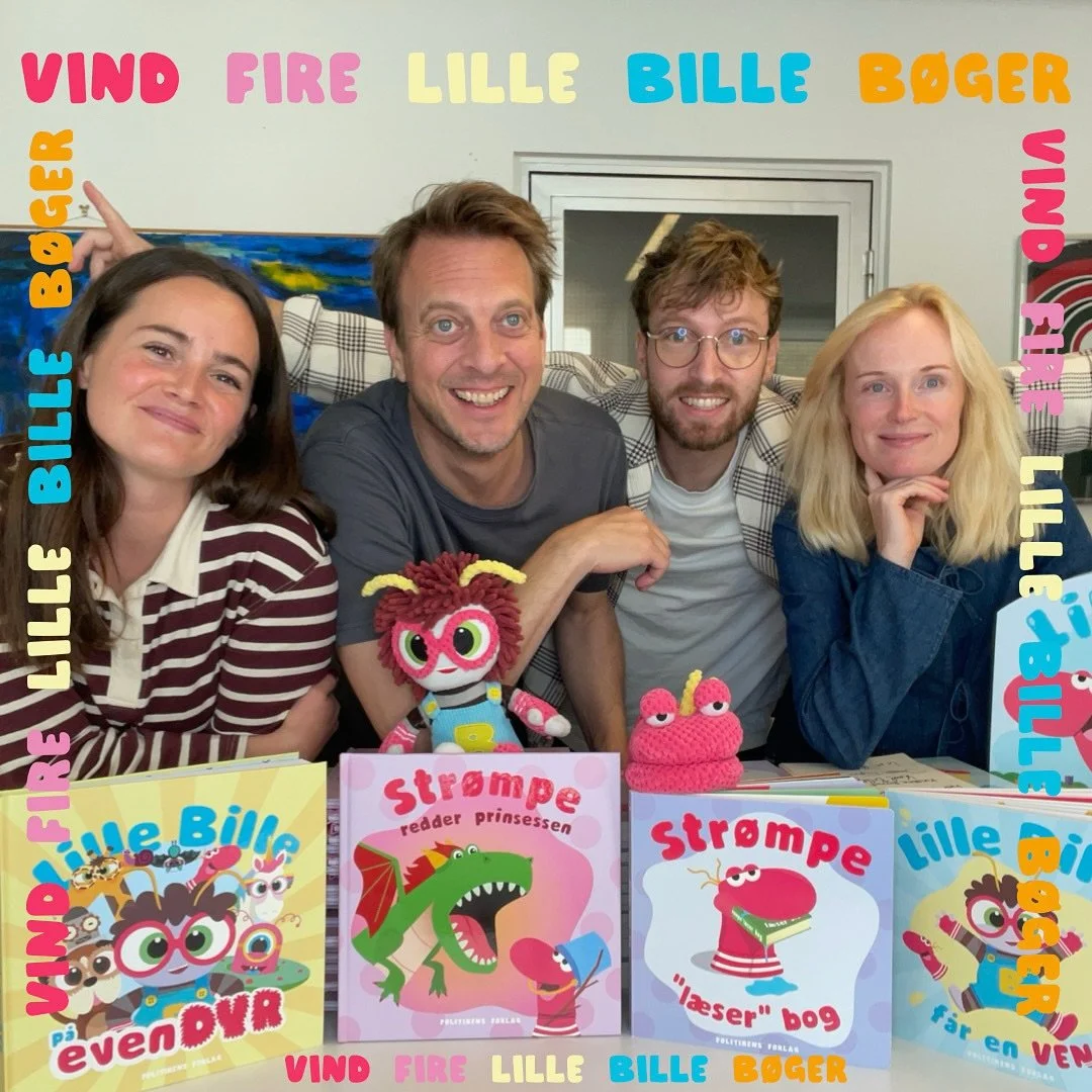 I n&aelig;ste uge lander vores fire b&oslash;ger i mange bogbutikker - fysiske og online.

Vi udlodder derfor fire Lille Bille b&oslash;ger til &eacute;n heldig vinder 🏆 

For at deltage:

🪲f&oslash;lg os her p&aring; Instagram 
📖 skriv i kommenta