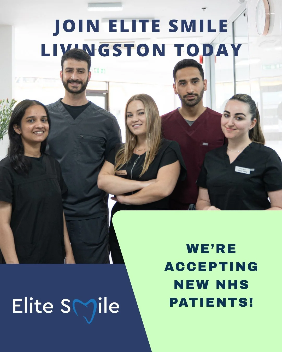 We&rsquo;re now welcoming new NHS patients at Elite Smile Livingston! 💙

Joining is simple:
1️⃣ Visit our website
2️⃣ Click &ldquo;Register&rdquo;
3️⃣ Complete the short form
4️⃣ We&rsquo;ll get in touch to confirm your spot!

Trusted, friendly dent